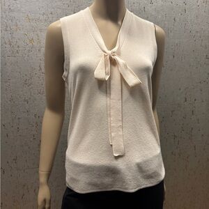 Anne Klein Cream Sleeveless Top with Bow